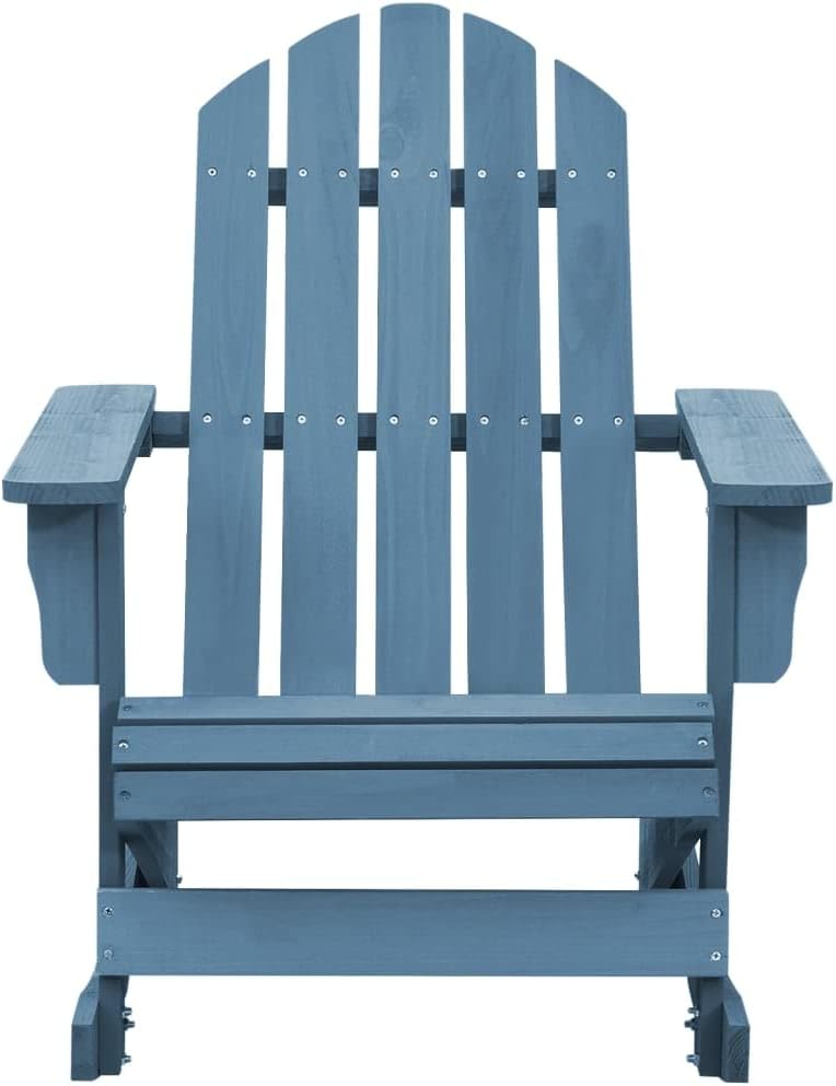 Gecheer Patio Adirondack Rocking Chair Glider Rocker Chair for Living Room and Nursery Solid Fir Wood Blue D0330396A