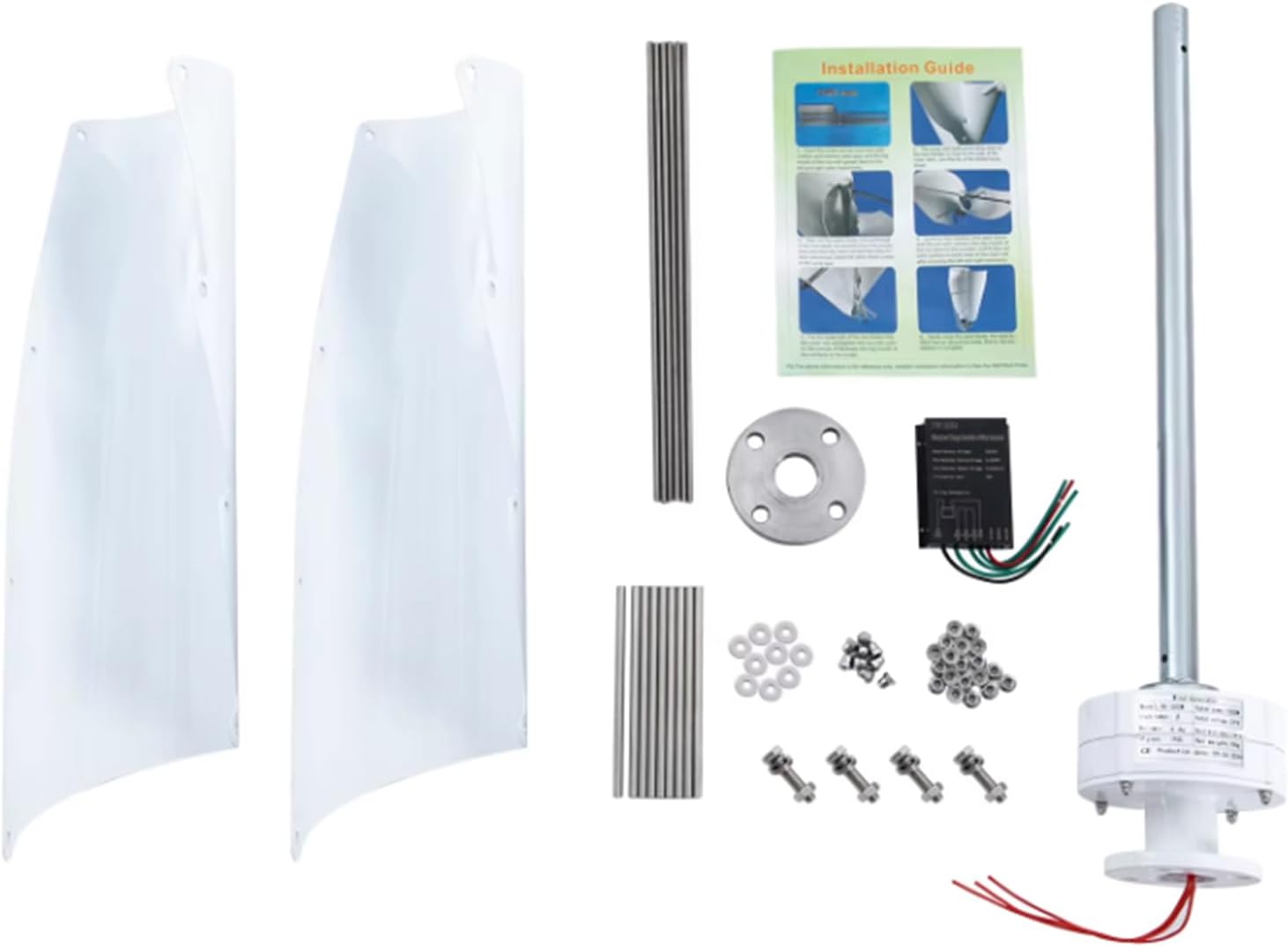 1500W-3000W Small Household Wind Turbine Generator Kit,12V 24V 48V Free Alternative Energy Windmill, Controller Medium Windmill, 2 Blades