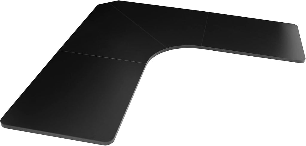 VIVO Universal 71 x 71 inch Curved Corner Table Top for L-Shape Sit to Stand Height Adjustable Home and Office 3-Leg Desk Frames, Black Desktop, DESK-TOP2CB