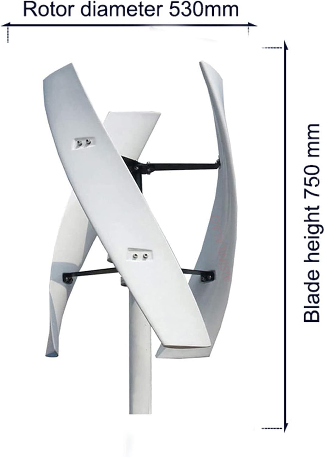 1000W-3000W Vertical Axis Wind Turbine Generator, 12V 24V 48V 3 Leavies Wind Turbine Generator Kit for Boats, Terraces, Cabins, Mobile (No Noise)