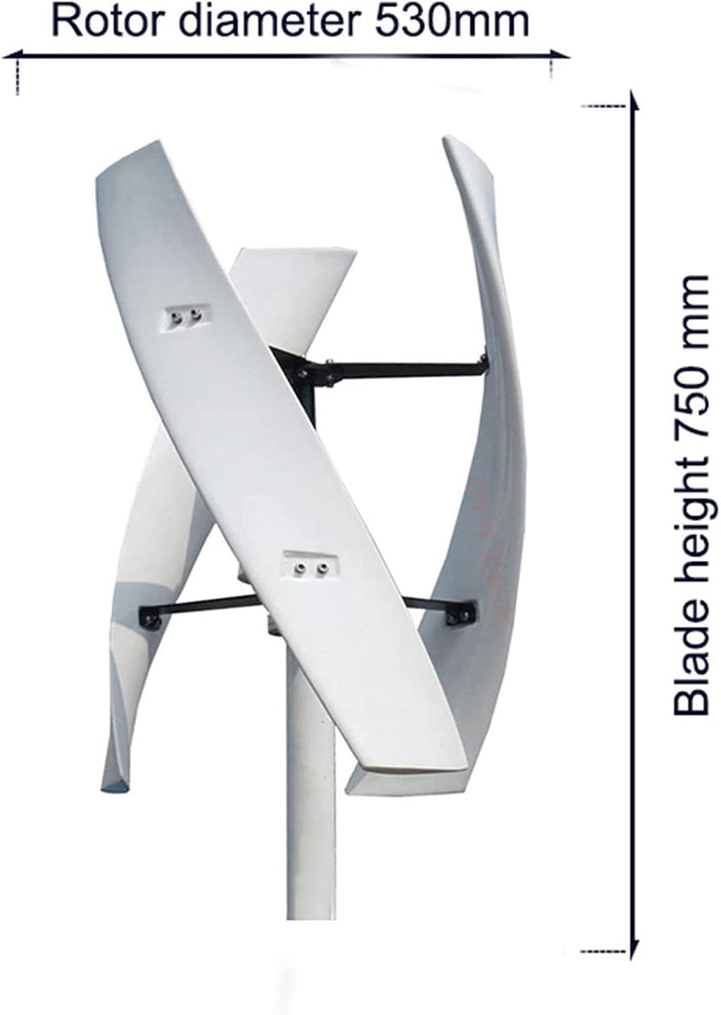 1000W-3000W Vertical Axis Wind Turbine Generator, 12V 24V 48V 3 Leavies Wind Turbine Generator Kit for Boats, Terraces, Cabins, Mobile (No Noise)