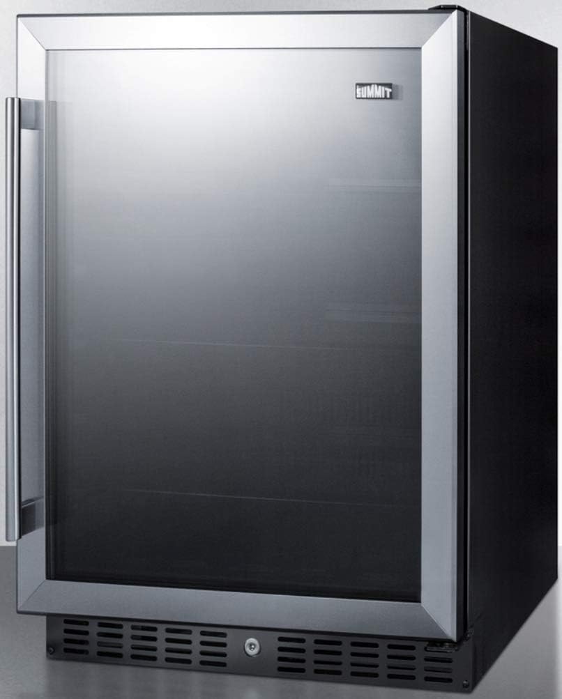 Summit 24' Refrigerator, 5.0 cu.ft. capacity, ADA Compliant, Stainless Steel, Built-in, Glass Door - AL57G