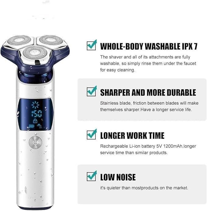 Electric Shaver for Men, Razor Professional Shaving Machine Rechargeable Beard Trimmer Waterproof Hair Trimmer Razors Electric Shaver for Men