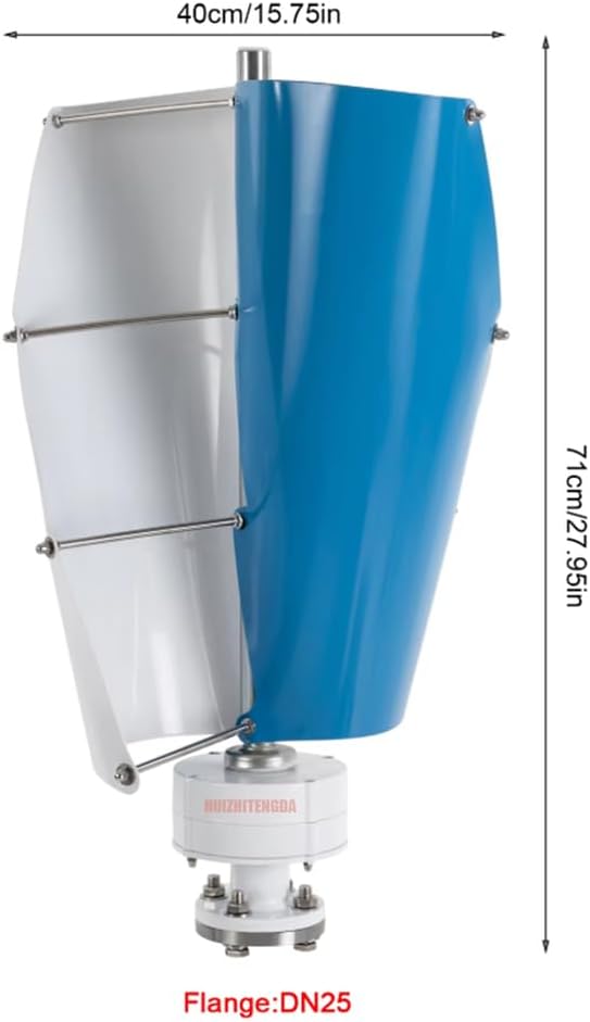 Wind Turbine Generator,3000W 12V 24V 48V 220V 2 Blades W/Controller and Power Inverter Converter Low-Noise Windmill Generator Suitable for Mountainous Roads