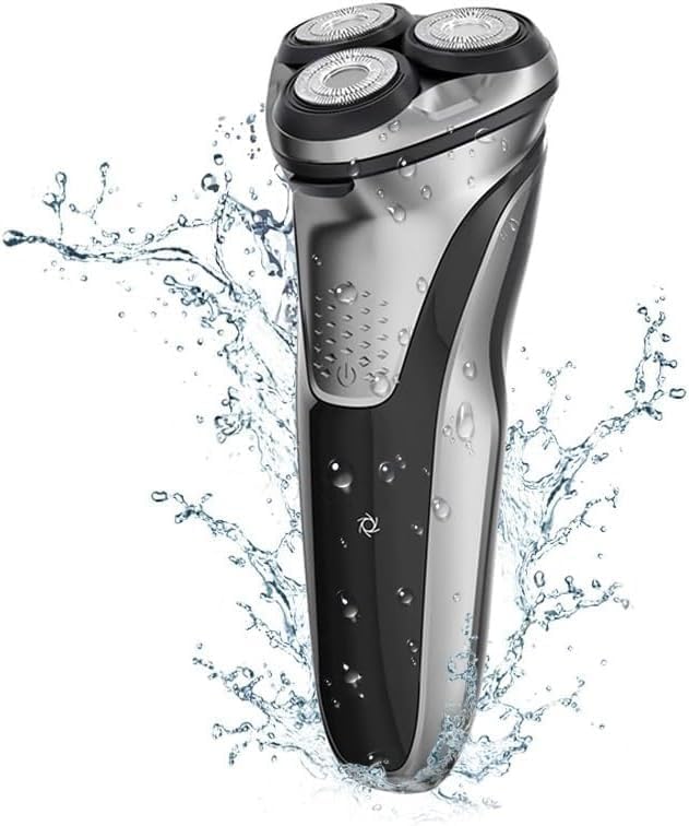 Electric Shavers for Men, Men's Electric Shaver IPX7 Full Body Waterproof 3 Floating Heads Rechargeable Face Shaving Machine