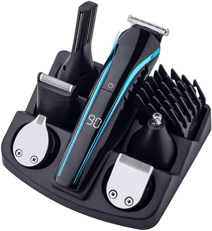 Hair Clippers for Men, 6 in 1 Electric Hair Trimmer Full Body Hair Clipper Set USB Charging Nose Beard Trimmer Hair Cutter Machine