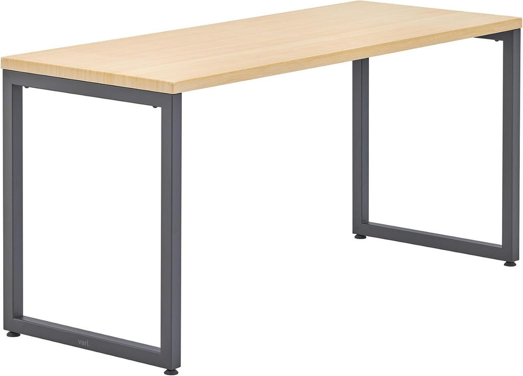 Vari 60x24 Modern Table- Large Computer Desk by Varidesk- Light Wood Study Writing Desk- Sturdy Slim Legs, Durable Laminate Finish, Heavy Duty Table, Easy Assembly