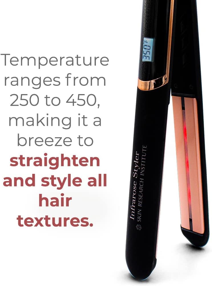 Skin Research Institute Infrarose Styler, Hair Iron, 1 Count, Tourmaline, Hair Styling, Shine Enhancing, Curling