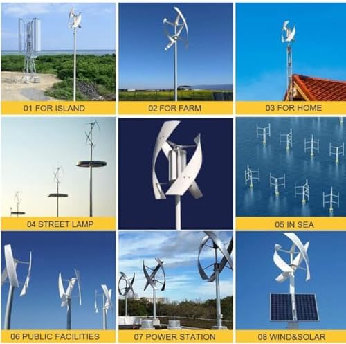 3000W Vertical Wind Turbine Generator for Home, Silent Portable 12V/24V/48V Eco-Friendly Renewable Energy with MPPT Controller, Ideal for Sustainable Power Solutions