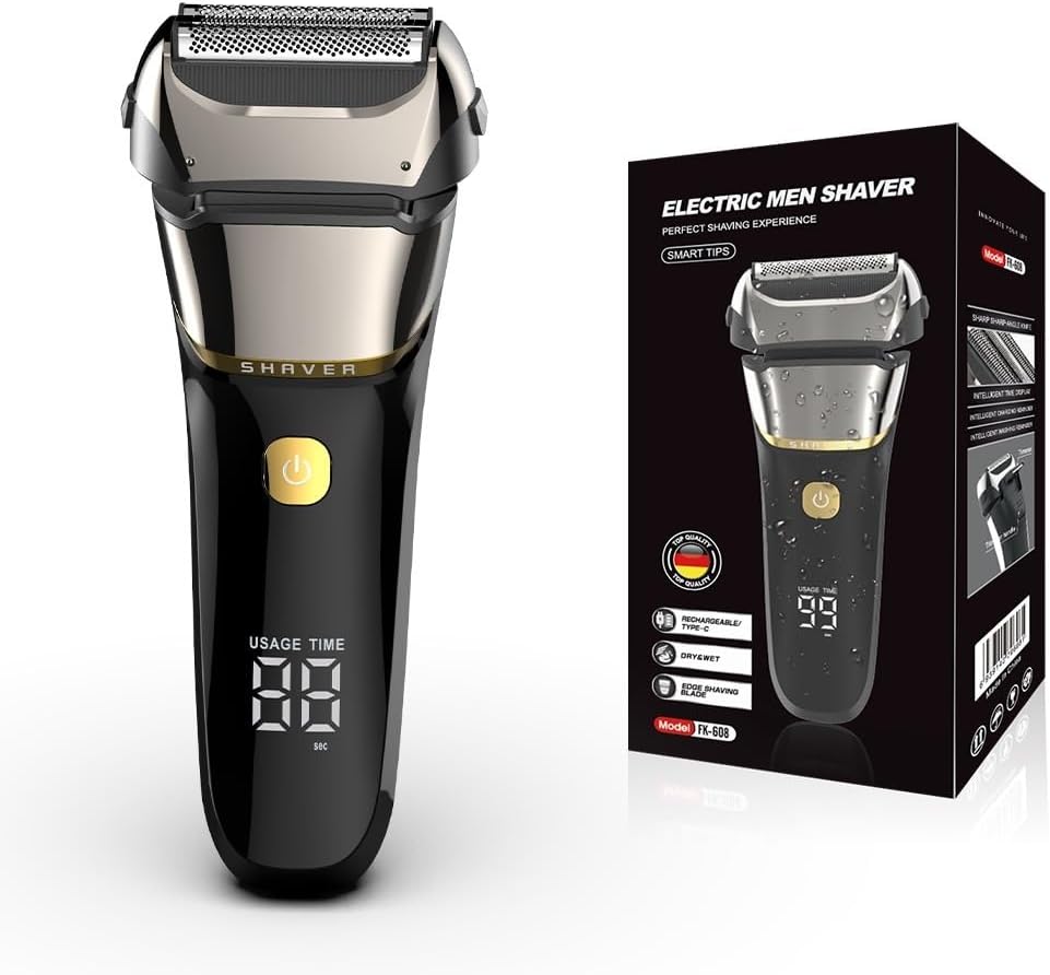 Men's Electric - Fast Charging, IPX7 Waterproof, Precision Blades for Close Shave and Comfortable Grip -Trim The Helper Well