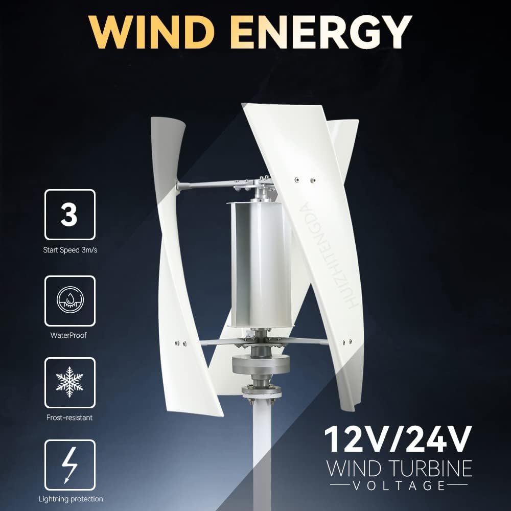 3000W Lantern Wind Turbines Generator 220V 12V 24V 48V Vertical 3 Blades Noiseless Wind Turbine Kit for Home Hybrids Streetlight Use Electromagnetic