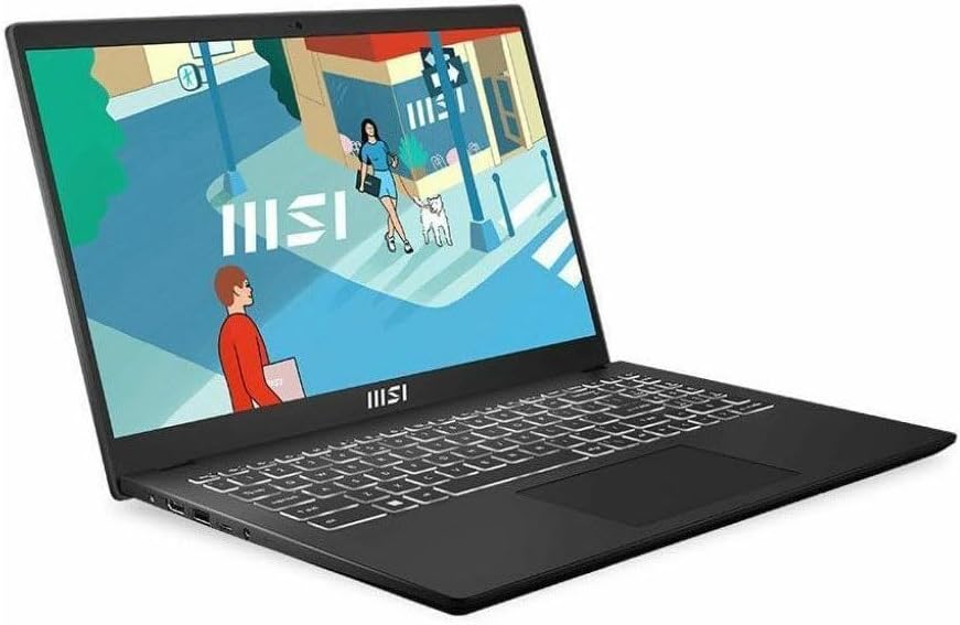 MSI Modern 15 B13M-1097US 15.6' Full HD Laptop, Intel Core i5-1334U 1.3GHz, 16GB RAM, 512GB SSD, Windows 11 Home, Classic Black