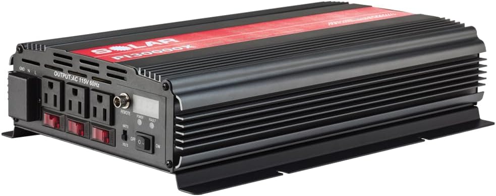 Clore Automotive SOLAR PI30000X 3000W Power Inverter with Triple Outlet plus Junction Block - Gray