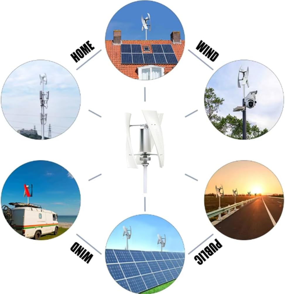 3000W Portable Wind Power Turbine Generator Kit, 12V 24V 48V Three-Phase AC Permanent Magnet Generators W/Controller 3 Blade for Home,Street Lighting(220V),24v