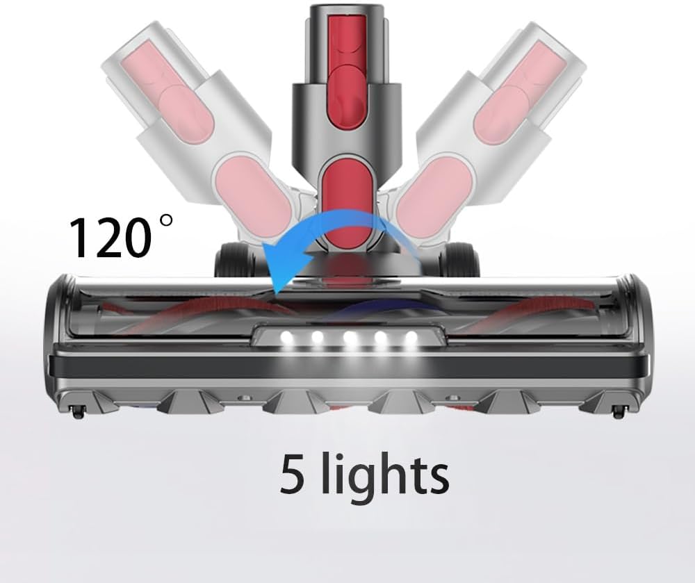 Motorized Carpet Floor Brush Head Tool Compatible for Dyson V8 V7 V10 V11 Vacuum Cleaner Roller Head Brush Replacement Accessories