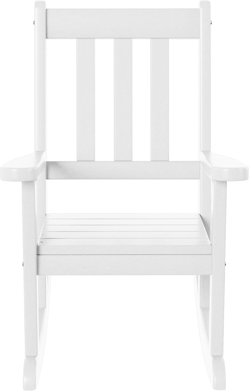WestinTrends Malibu Outdoor HDPE Plastic Preschool Toddler Rocking Chairs (Set of 2), White