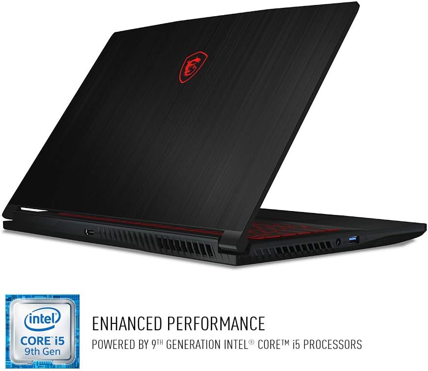 msi GF63 Thin 9SC-068 15.6' Gaming Laptop, Thin Bezel, Intel Core i5-9300H, NVIDIA GeForce GTX1650, 8GB, 256GB NVMe NVMe SSD