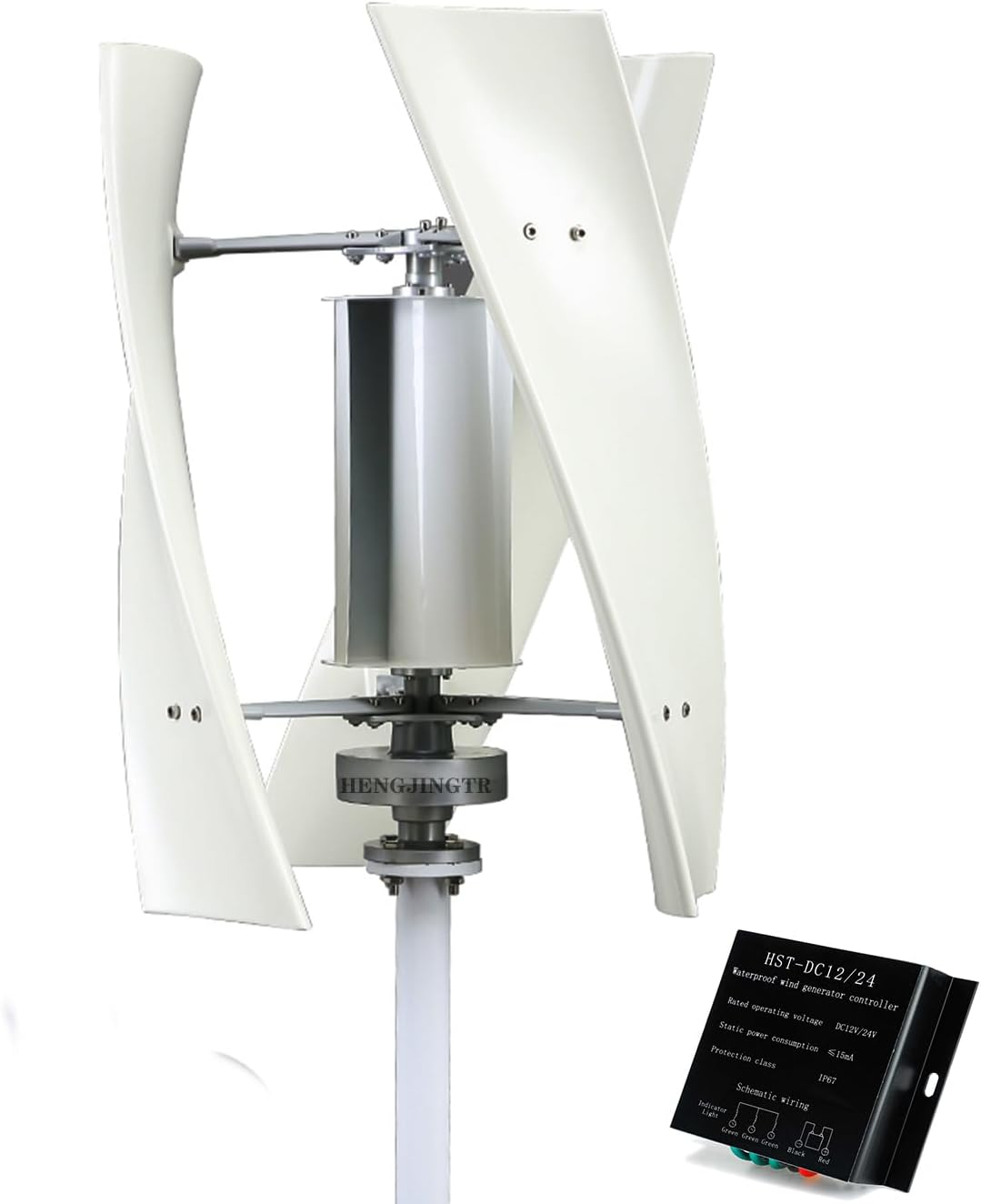 3000W Vertical Wind Turbine Generator, 12V- 48V Wind Turbine Generator Kit with MPPT Controller for Home Camping,3 Blades