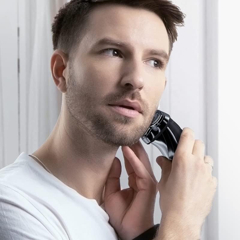 Electric Razor for Men, Men Electric Shaver Razor LCD Power Display Rechargeable Electronic Razor IPX7 Waterproof Full Body Washable (Color : Add 2 Razor Head)