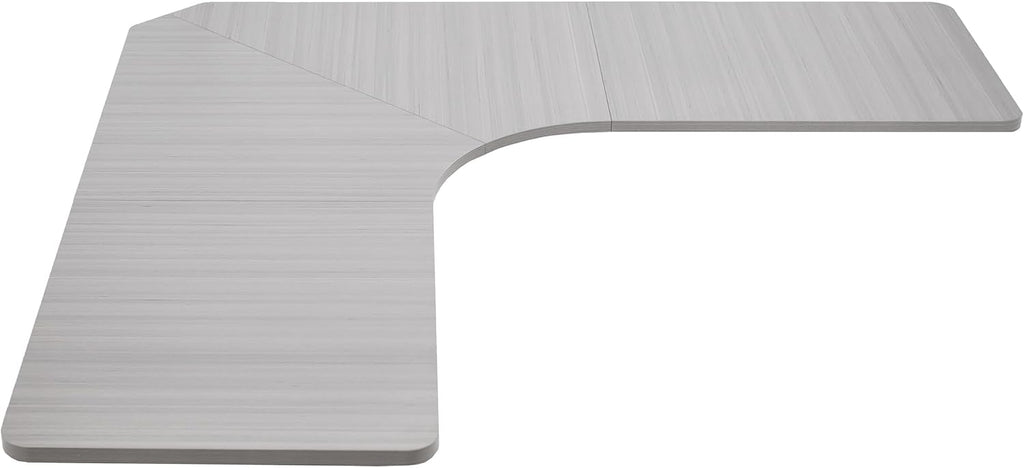 VIVO Universal 71 x 71 inch Curved Corner Table Top for L-Shape Sit to Stand Height Adjustable Home and Office 3-Leg Desk Frames, Dark Gray Desktop, DESK-TOP2CG