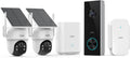 AOSU Solar Security Cameras Wireless Outdoor, 2 Cam Kit 5MP Doorbell Camera Wireless, No Subscription, No Monthly Fee.