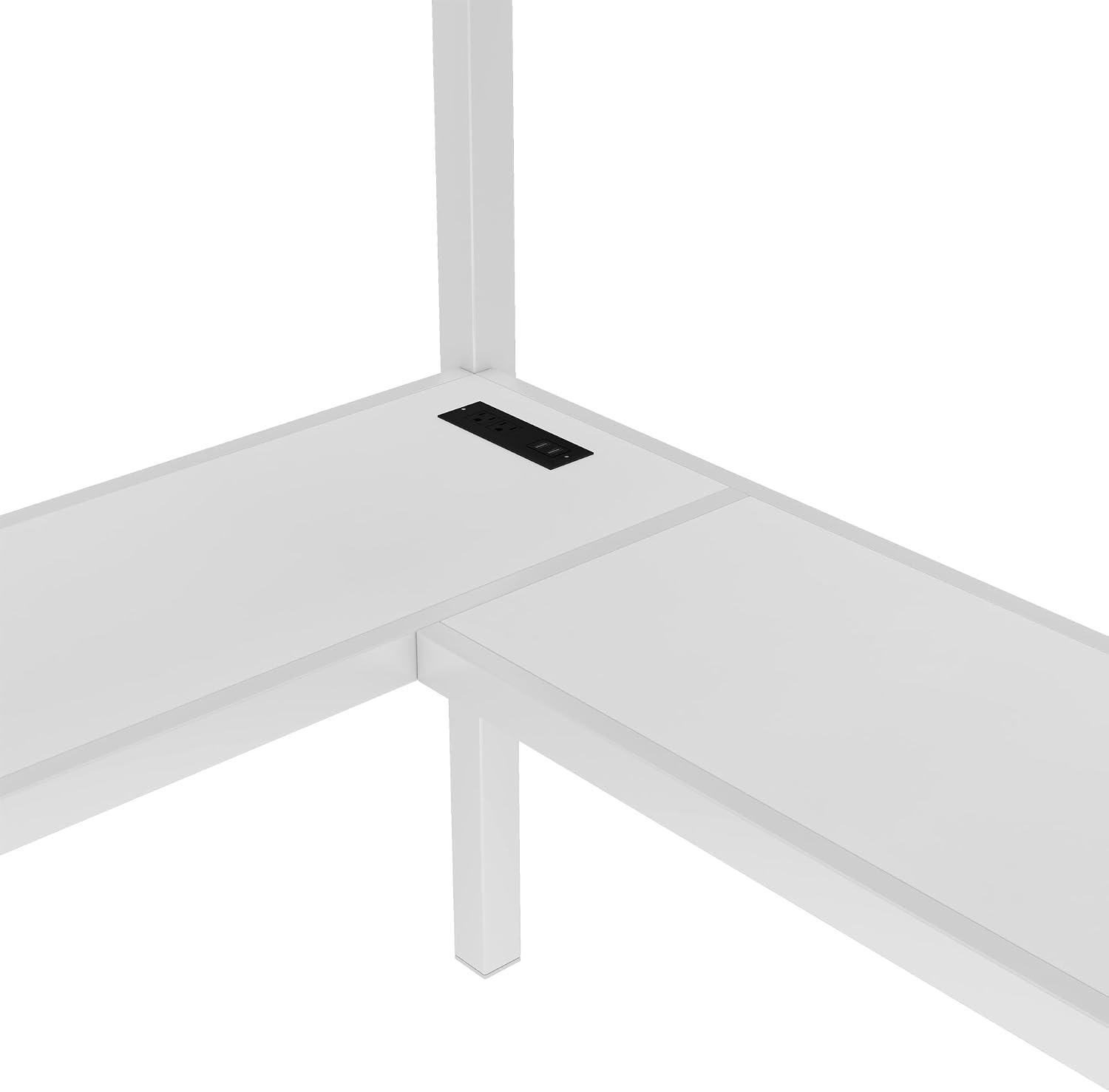 Metal Queen Size Loft Bed with Desk and Stairs,Heavy Duty Loft Bed Frame with Wardrobe and LED Lights for Adults,Teens,Kids,Space Saving,Queen Size,White