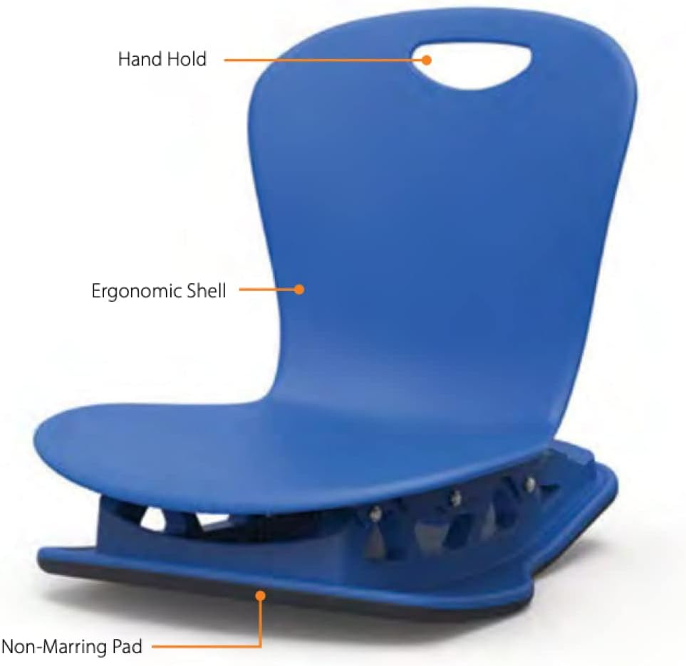 Virco ZUMA Series 15'' Floor Rocker, Kindergarten - 4th Grade Navy (50 Pack of 50 Chairs) (ZFLROCK15)