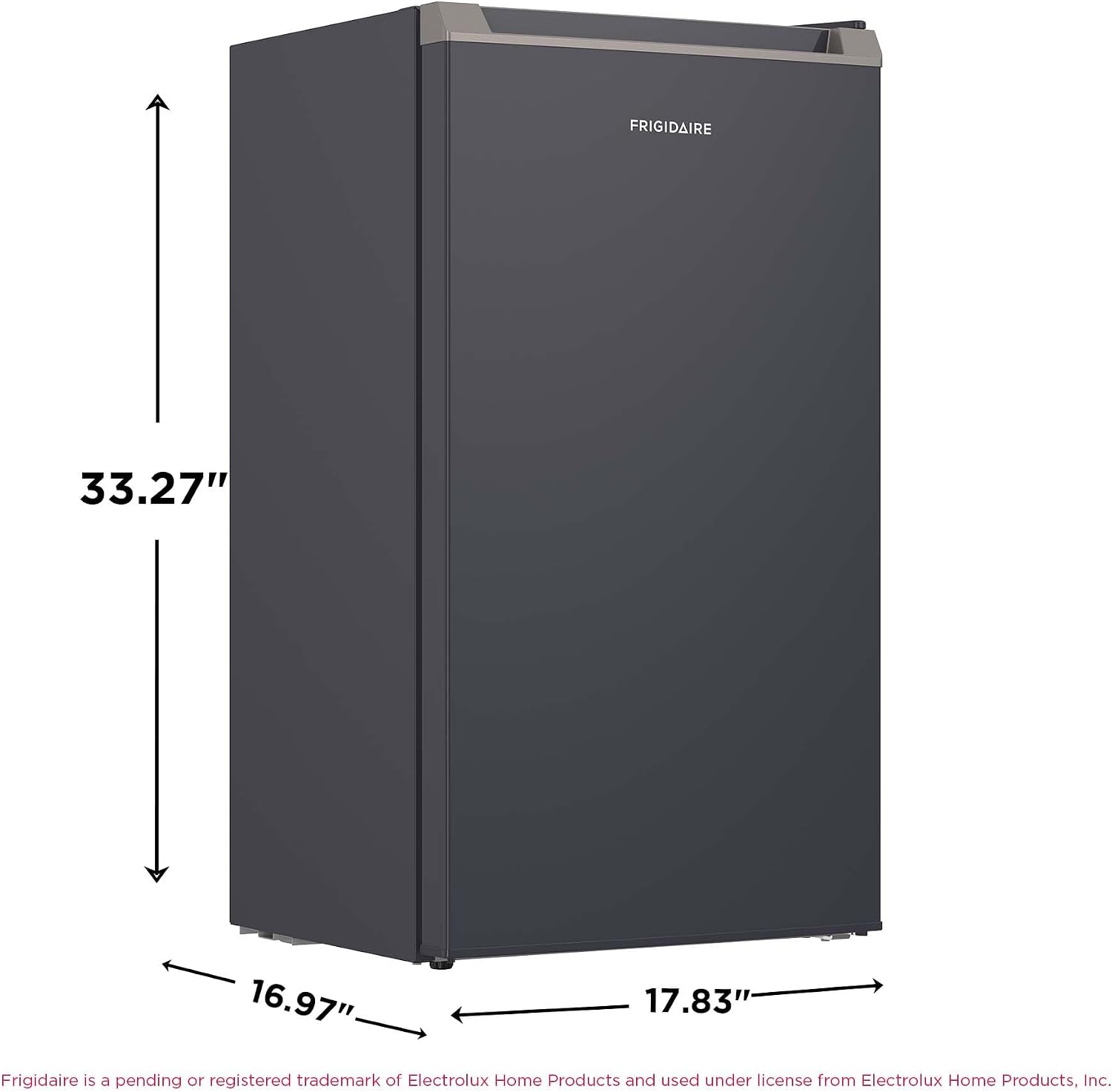 Frigidaire Mini Refrigerator, Compact Freezer Compartment, Adjustable Thermostat Control, Reversible Door, Contemporary Series, 3.2 cu ft, Black