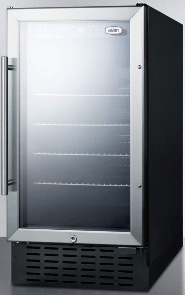 Summit 18' Beverage Center, 2.7 cu.ft. Capacity, ADA Compliant, Stainless Steel & Glass- SCR1841BADA
