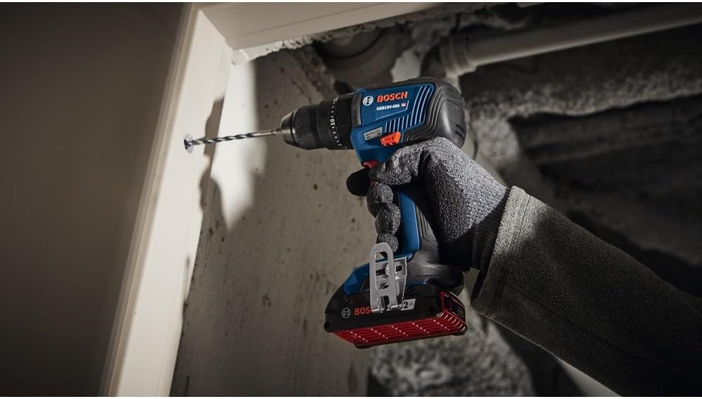 Bosch GXL18V-233B25 18V 2-Tool Combo Kit with 1/2 In. Hammer Drill/Driver, Two-In-One 1/4 In. and 1/2 In. Bit/Socket Impact Driver/Wrench and (2) CORE18V® 4 Ah Advanced Power Batteries