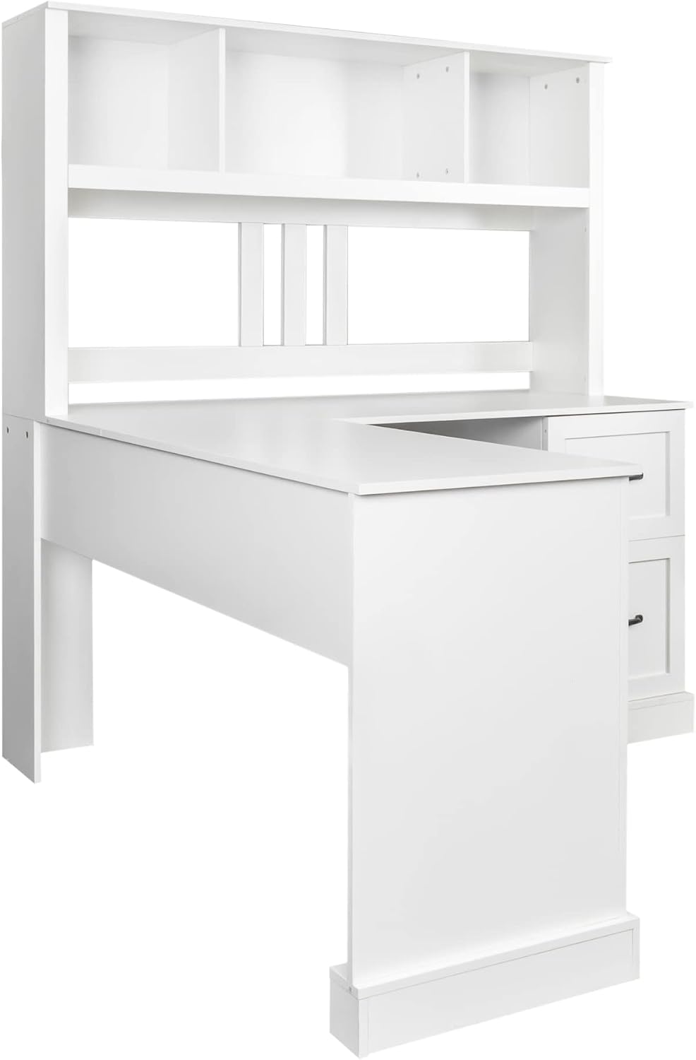 Bellemave L Shaped Computer Desk with Hutch, Home Office Desk with Storae Drawers & Bookshelf, Corner Desk, Study Table Writing Desk with Storage, Easy to Assemble, Antiqued White