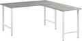 Bush Business Furniture Hustle 60W x 30D L Shaped Computer Desk with Metal Legs in Platinum Gray, Modular Corner Table for Home and Professional Office