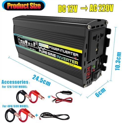 3000W/4000W Solar System Kit - 12V to 110V/220V Inverter with 50A Controller & 50W Foldable Solar Panel - Home Grid Solar Generator (800W, 12V-110V)