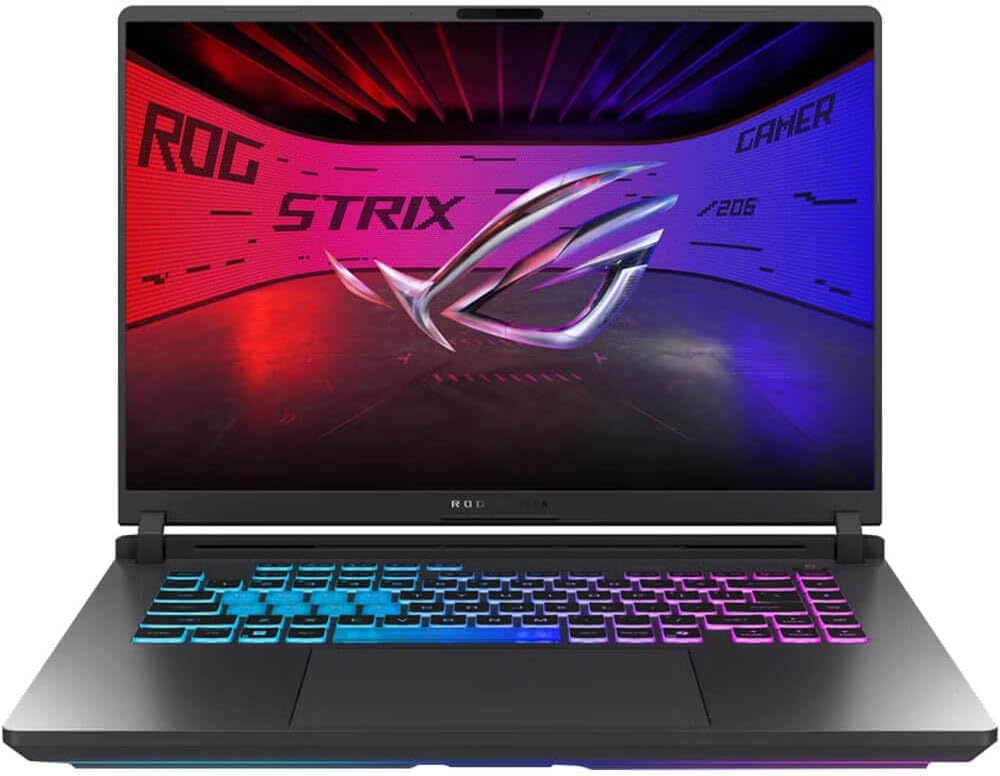 ASUS ROG Strix G16 (2025) Gaming Laptop, 16' 16:10 FHD+ 165Hz/3ms Display, NVIDIA® GeForce RTX™ 5060 Laptop GPU, Intel® Core™ i9 Processor 14900HX, 16GB DDR5-5600, 1TB PCIe SSD, Wi-Fi 7, Win 11 Home