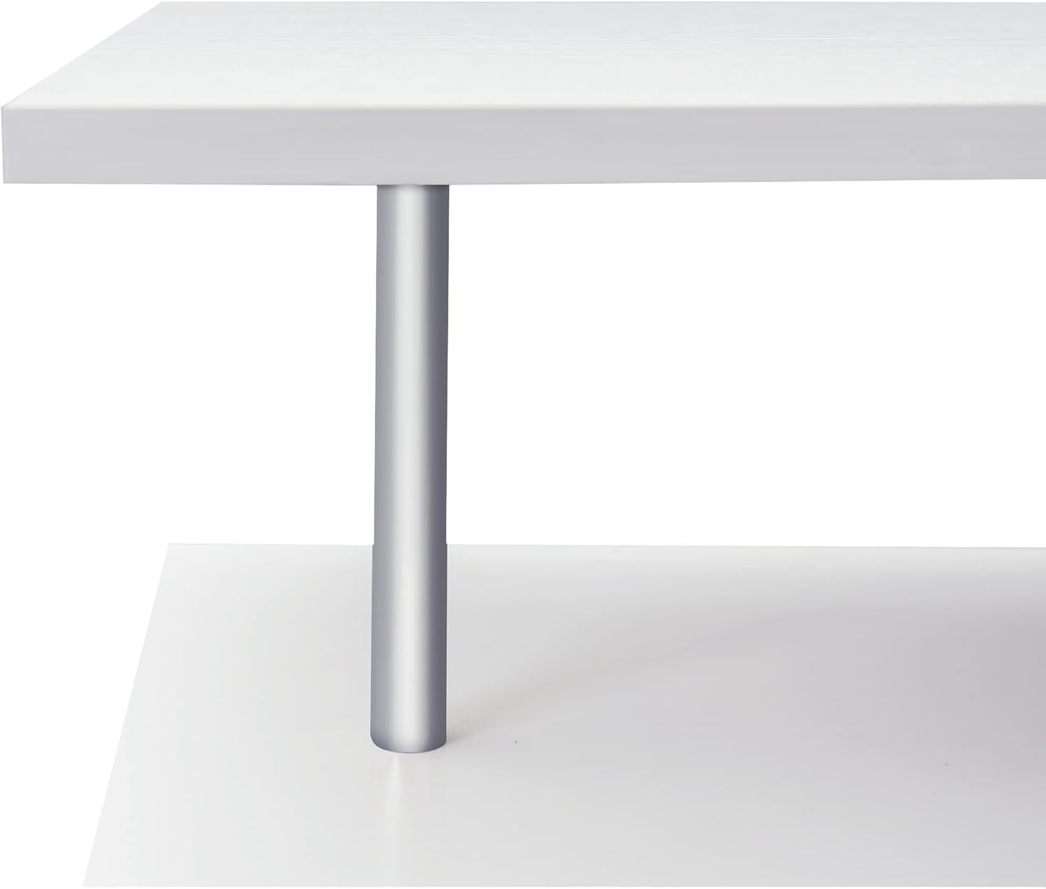 HOMCOM 55' 360° Rotating Corner Computer Desk Modern L-Shaped Home Office Workstation with 3-Tier Storage Shelves, Bookshelf, White
