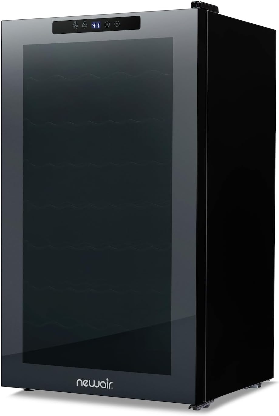 Newair 34 Bottle Wine Cooler Refrigerator | Shadow Series | Freestanding Mirrored Wine and Beverage Fridge with Double-Layer Tempered Glass Door & Compressor Cooling For Reds, Whites, & Sparkling Wine