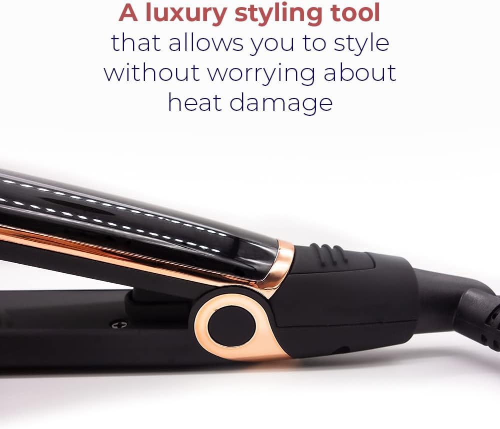 SRI Infrarose Titanium Styler – Professional Flat Iron with Floating Plates to Reduce Pulling – Hair Straightener for Curly, Damaged, Fine Hair, All Hair Types – Durable Design.