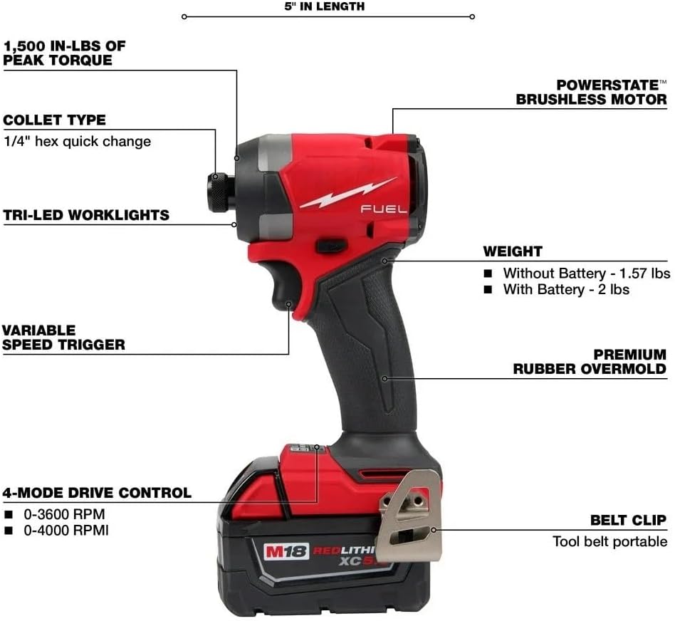 New 2 Tool Combo Kit 3697-22 for Milwaukee M18 18V 2904-20 Hammer Drill and 2953-20 hex Impact Driver Kit