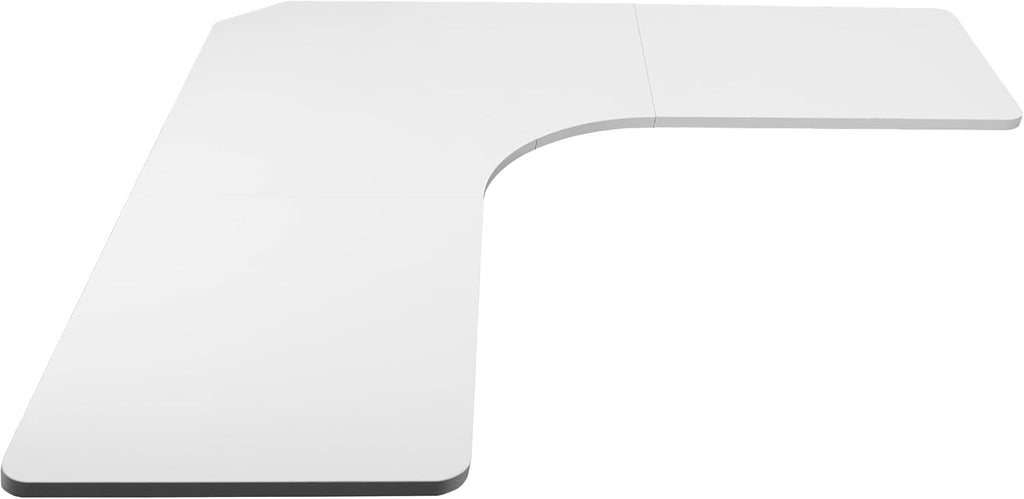 VIVO Universal 71 x 71 inch Curved Corner Table Top for L-Shape Sit to Stand Height Adjustable Home and Office 3-Leg Desk Frames, White Desktop, DESK-TOP2CW