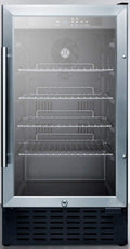 Summit 18' Beverage Center, 2.7 cu.ft. Capacity, ADA Compliant, Stainless Steel & Glass- SCR1841BADA
