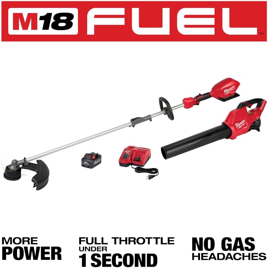 Milwaukee M18 Fuel 18-Volt Lithium-Ion Brushless Cordless Quik-LOK String Trimmer/Blower Combo Kit with Battery & Charger (2-Tool) 3000-21