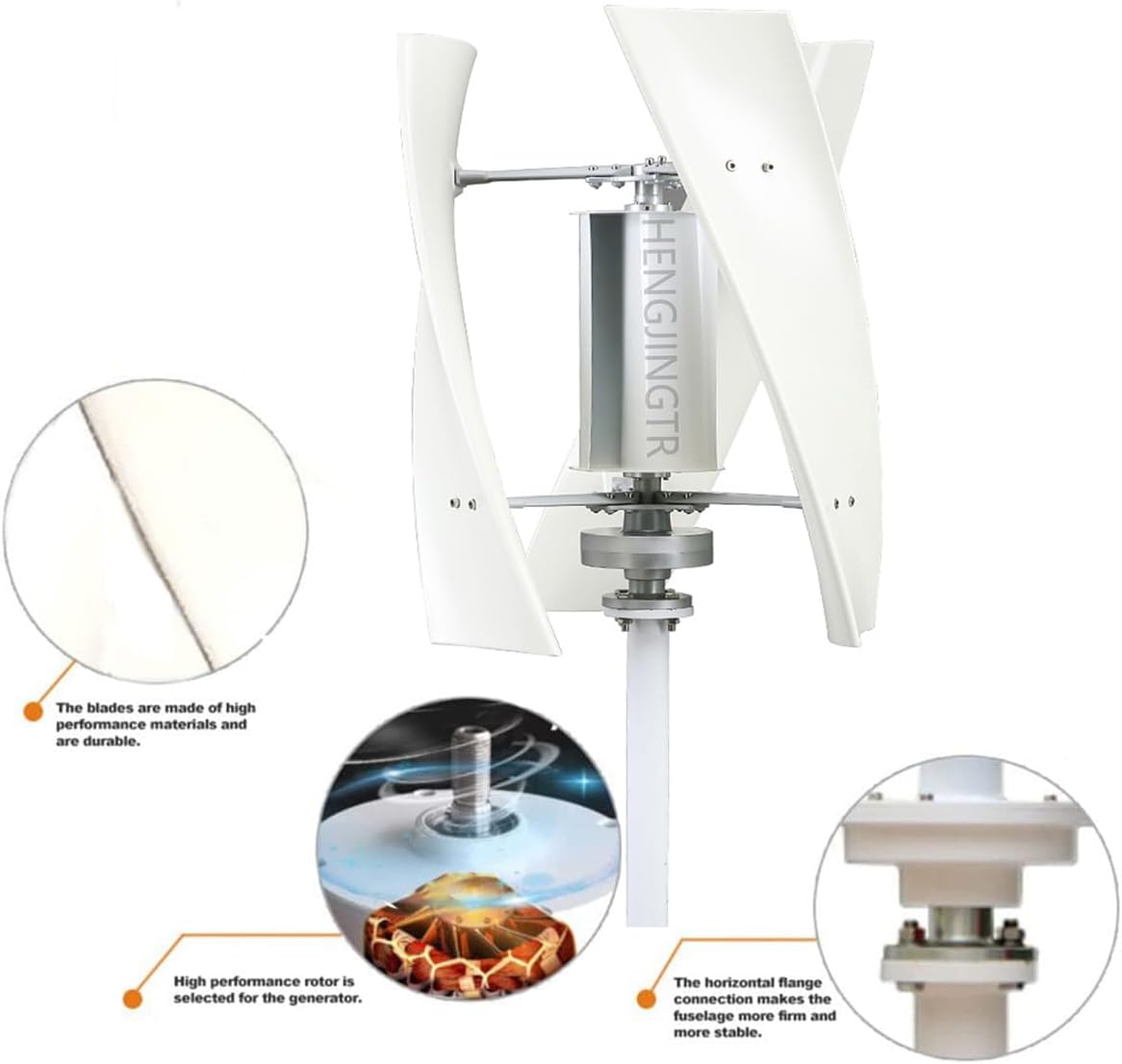 12V-220V Wind Turbine 1000W-3000W Wind Turbine Generator with Controller Wind Turbine Kit Portable Maglev Generator for Patio Outdoor(White)