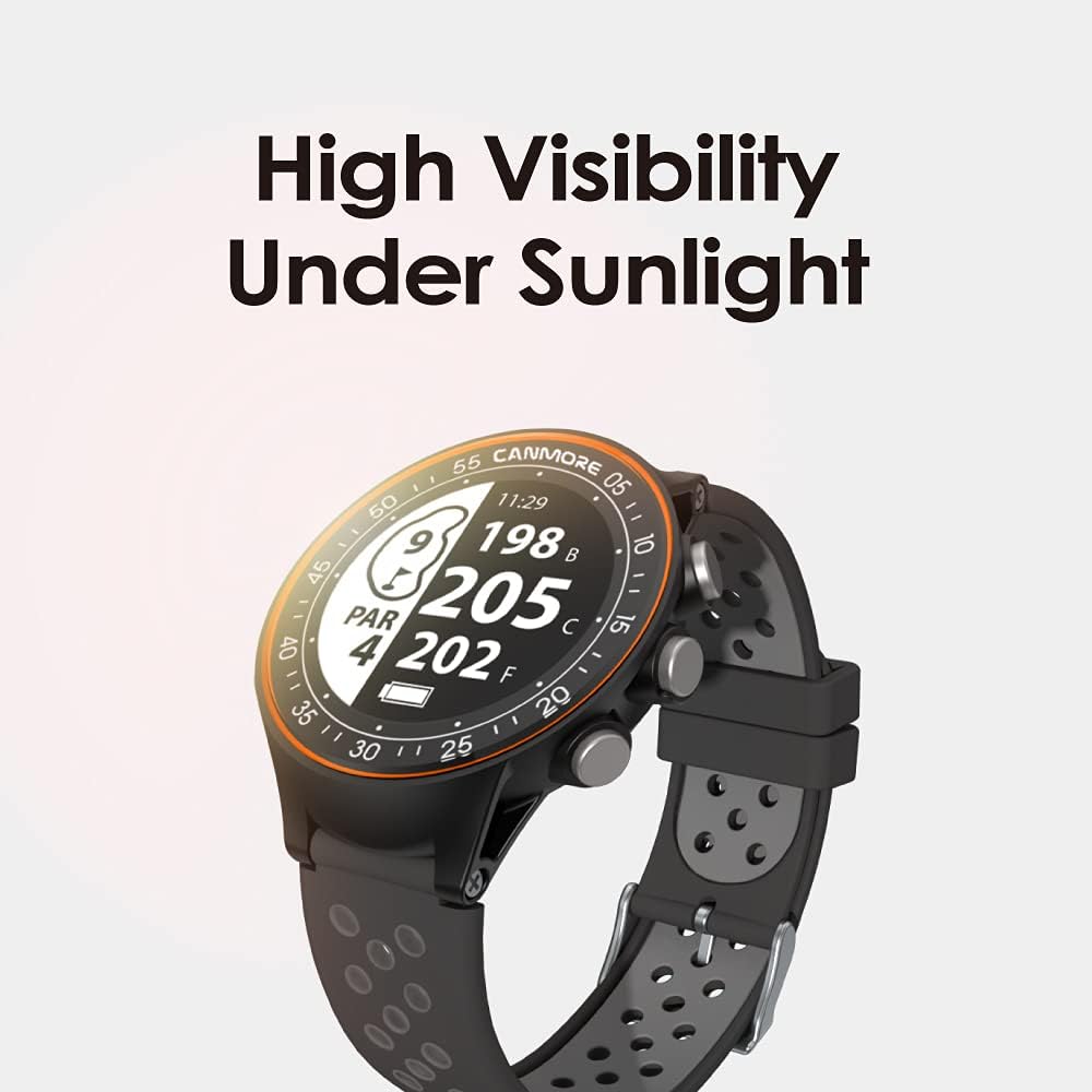 CANMORE TW411 Golf GPS Watch with Fitness Tracker, 41,000+ Free Preloaded Worldwide Course, Upgraded IC Chip, Orange