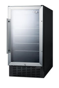 Summit 18' Built In Beverage Center, 2.7 cu.ft. Capacity, Stainless Steel & Glass- SCR1841B