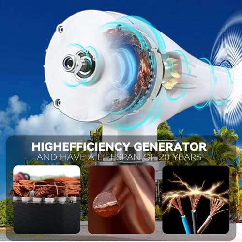 Horizontal Wind Power Generator - Low Starting Speed, Hybrid Solar Integration with MPPT Controller, 220V Inverter for Efficient Renewable Energy Solution