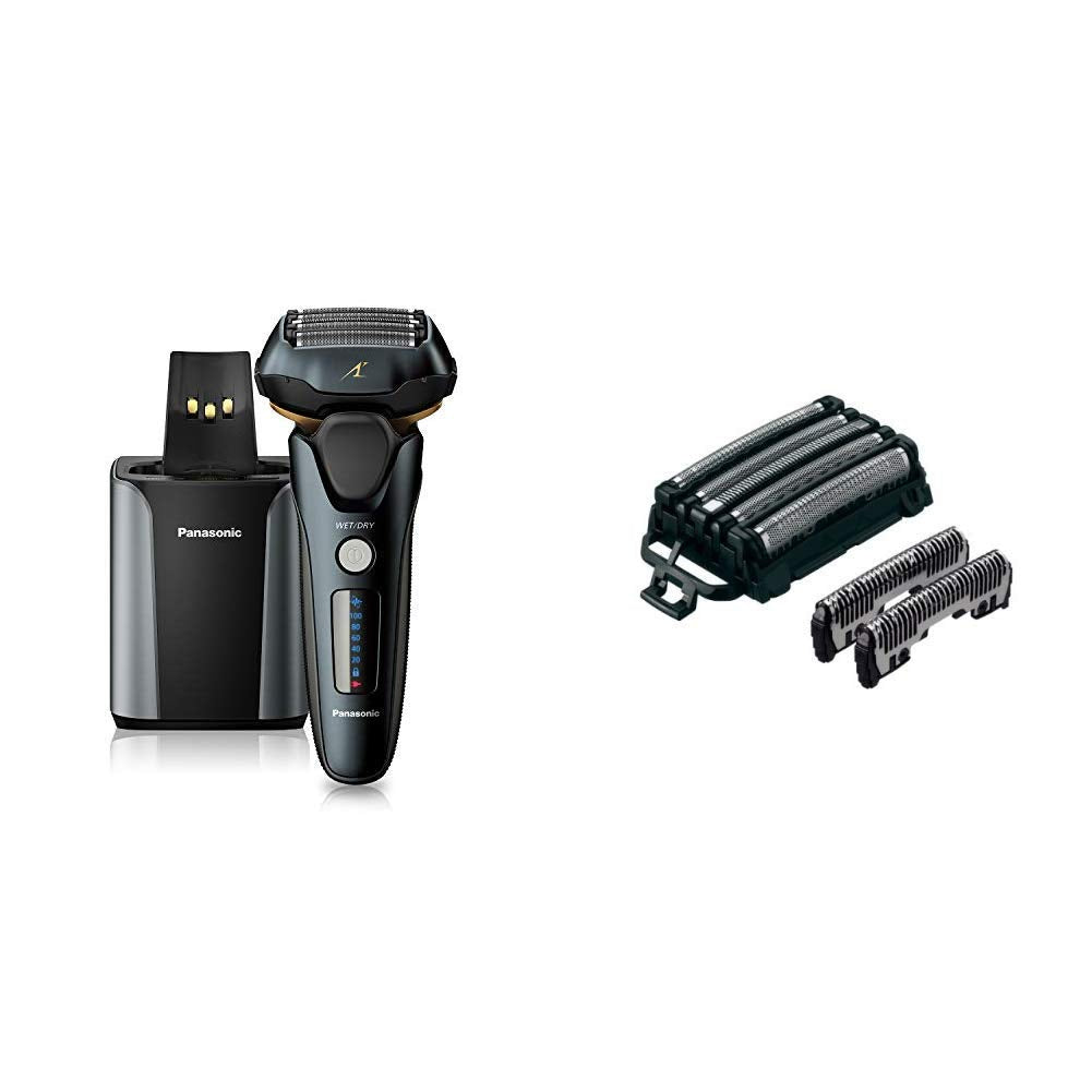 Panasonic Arc5 wet/Dry Electric Shaver & Trimmer for Men, 16-D Flexible Pivoting Head & Auto Cleaninwith WES9032P Men's Electric Razor Replacement Inner Blade & Outer Foil Set