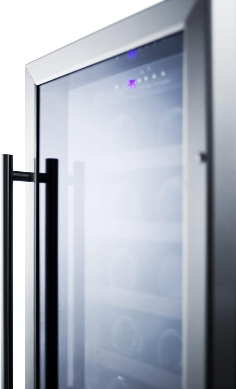 Summit 18' Wine Cellar, 34 Bottle, 3.3 cu.ft. Capacity, ADA Compliant Stainless Steel & Glass- SWC1840BADA