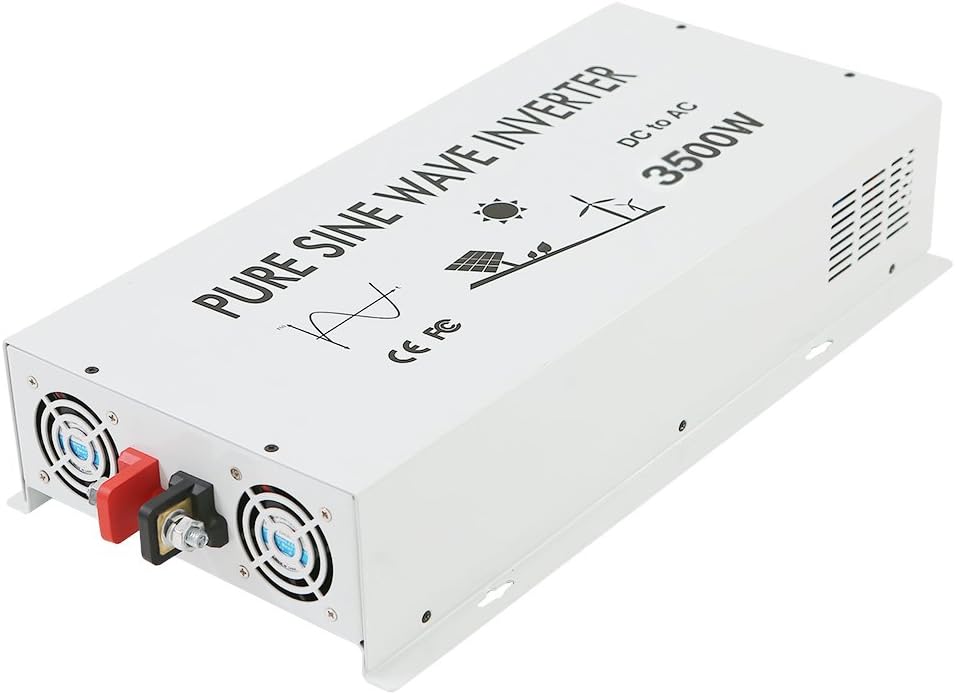 WZRELB Off Grid 3500W Pure Sine Wave 12V DC to 120V AC Solar Power Inverter Home Power Generator