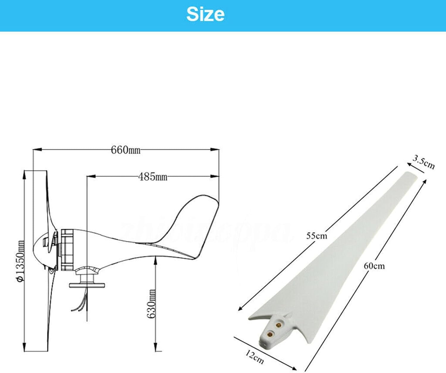 12V 24V 48V Wind Turbine Generator Kit 3000W Windmill with MPPT Controller Inverter Kit Wind and Solar Hybrid Power Generation System (Color : 12V)