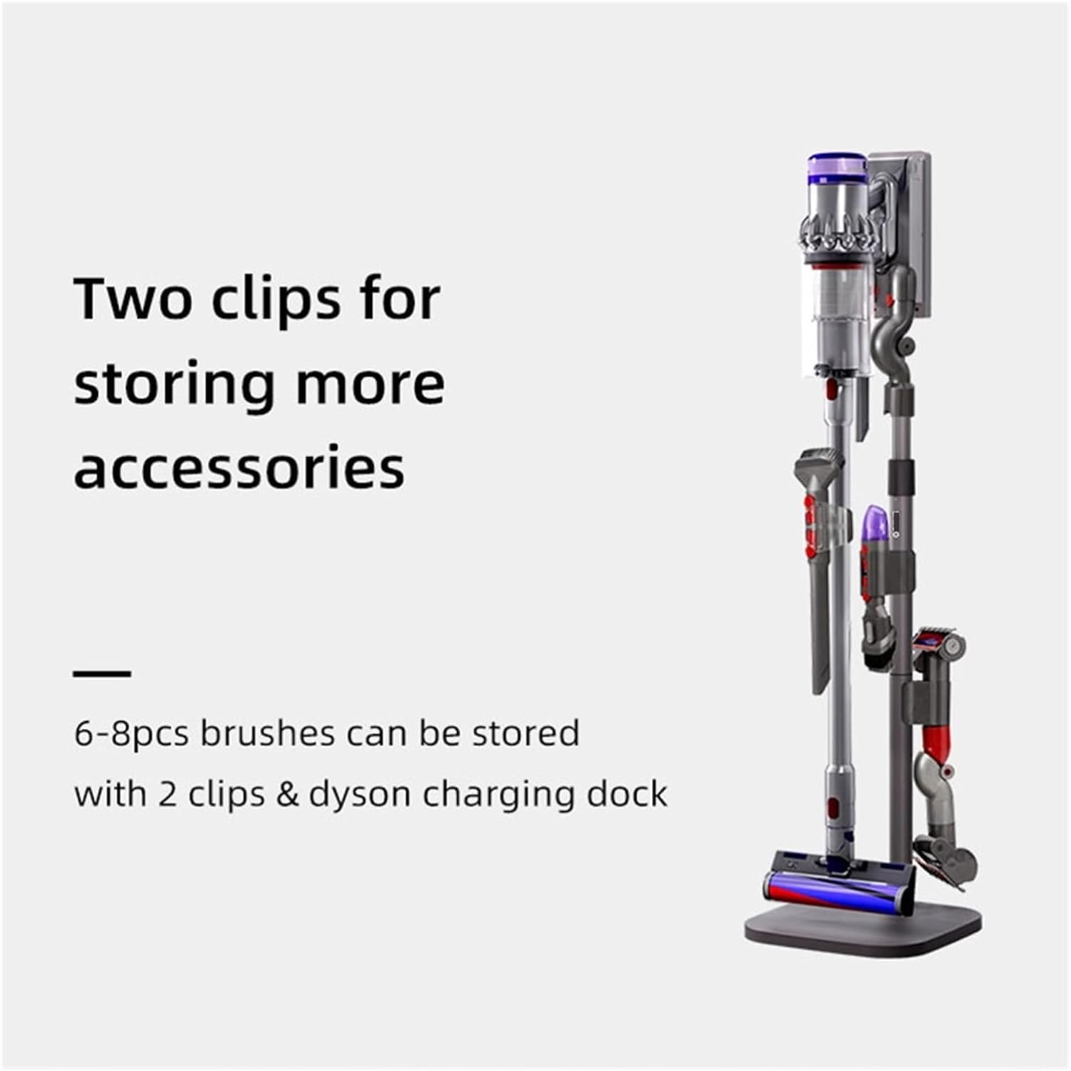 AgaShi Freestanding Stable Aluminum Alloy，Vacuum Stand Storage Bracket Rack，Compatible for Dyson